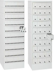 Bild Objekttrger-Karteisystem und Kassetten-Blcke-Karteisystem aus Metall